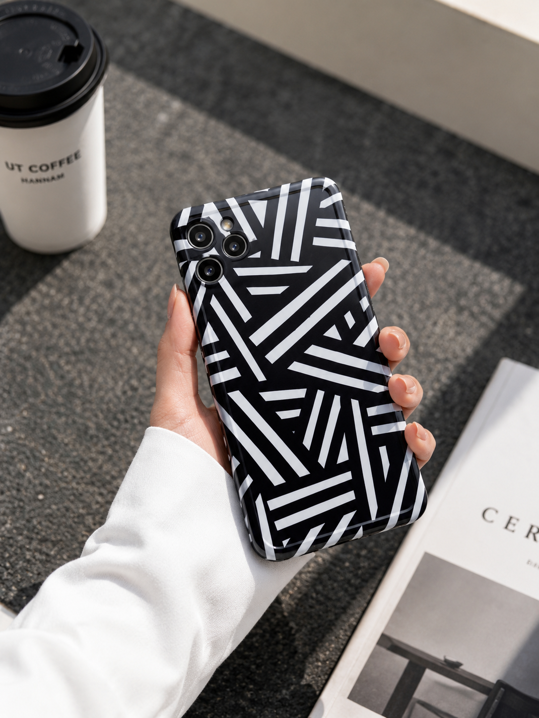 Personalized Striped Silicone Phone Case