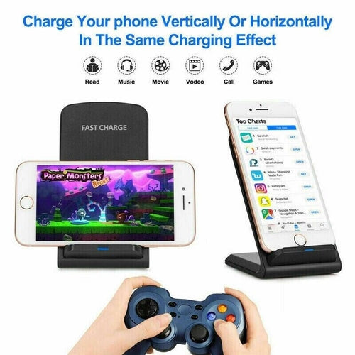 Qi Wireless Fast Charger Charging Pad Stand Dock For Samsung Galaxy