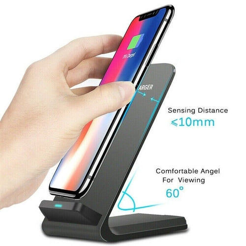 Qi Wireless Fast Charger Charging Pad Stand Dock For Samsung Galaxy
