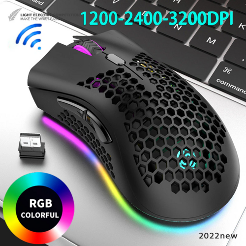 Wireless Mouse Gaming Optical Mouse Cordless 7 Color LED
