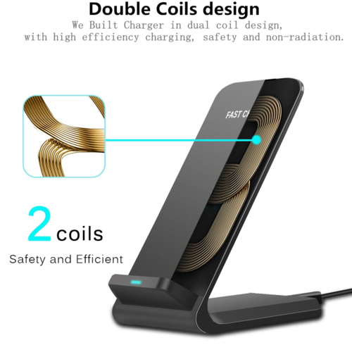 Qi Wireless Fast Charger Charging Pad Stand Dock For Samsung Galaxy