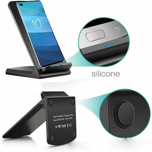 Qi Wireless Fast Charger Charging Pad Stand Dock For Samsung Galaxy