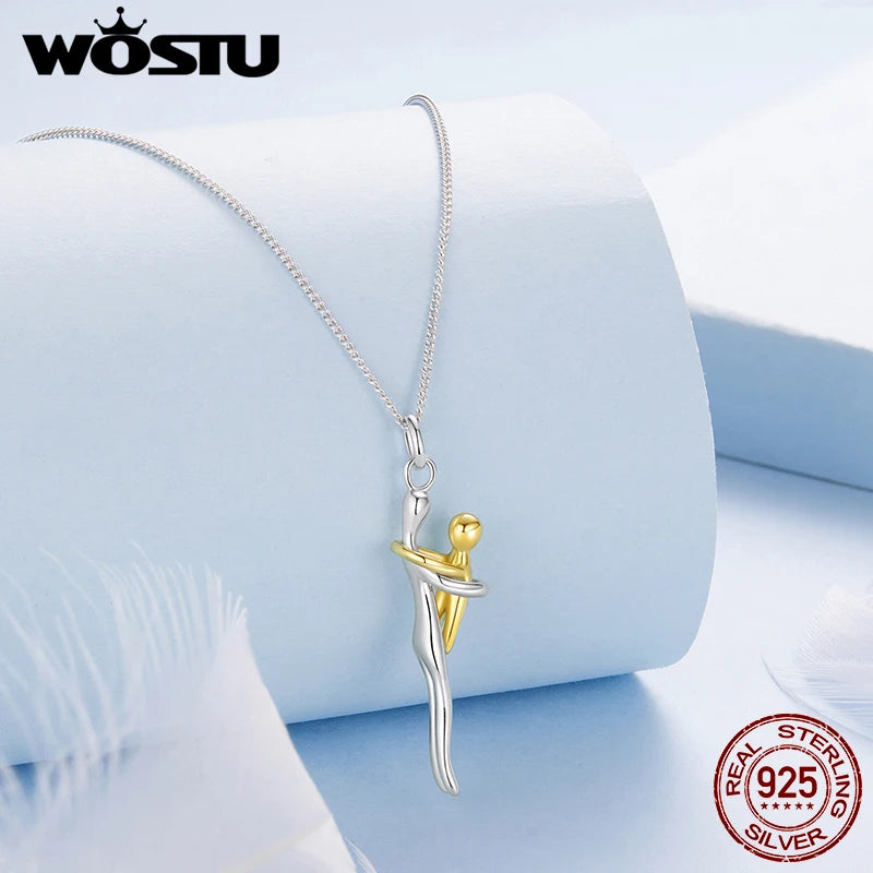 Hug Necklace – 925 Sterling Silver | Mother & Daughter