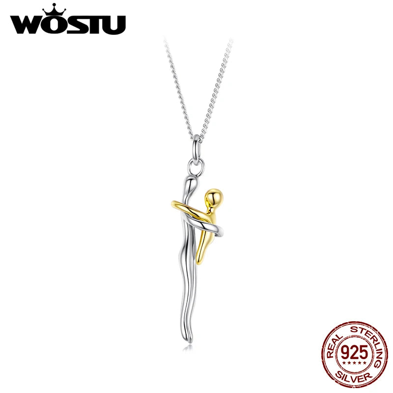 Hug Necklace – 925 Sterling Silver | Mother & Daughter