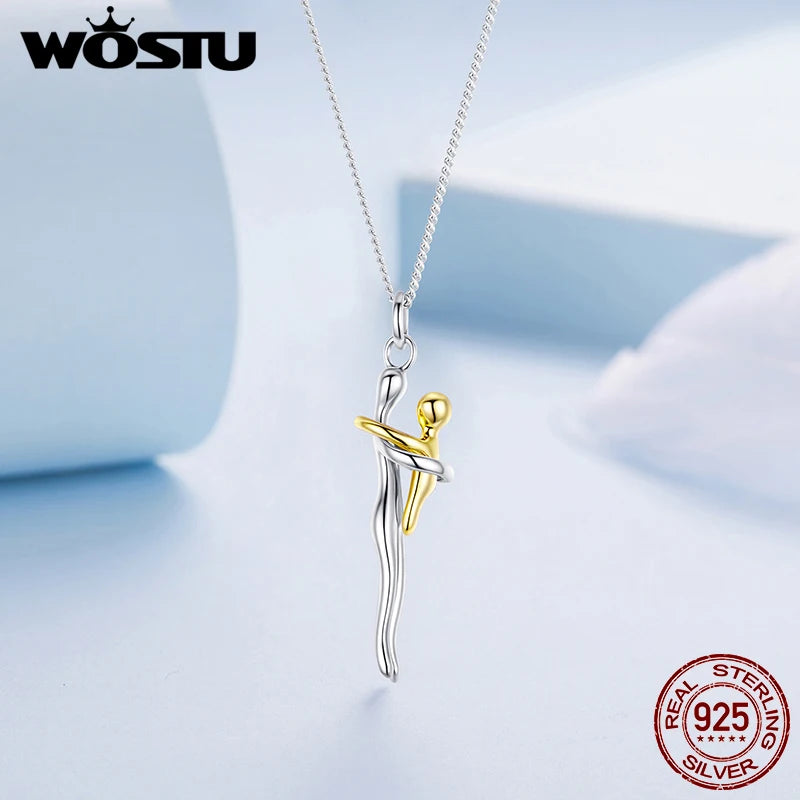 Hug Necklace – 925 Sterling Silver | Mother & Daughter