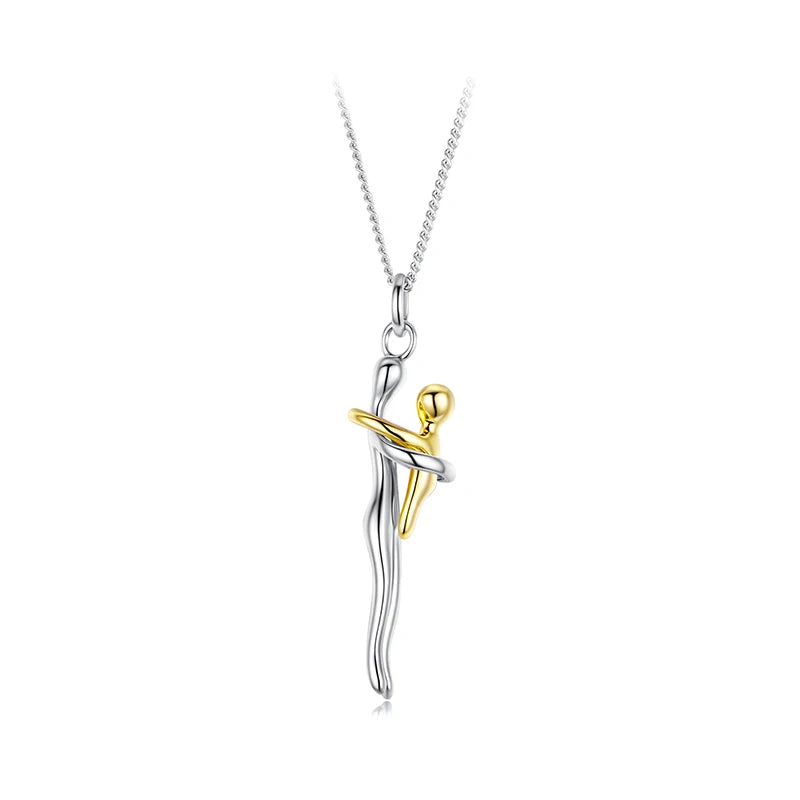 Hug Necklace – 925 Sterling Silver | Mother & Daughter