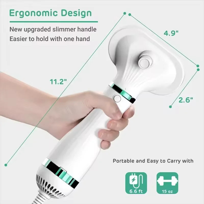 2-in-1 Pet Hair Dryer & Grooming Brush – Low Noise Dog Blower