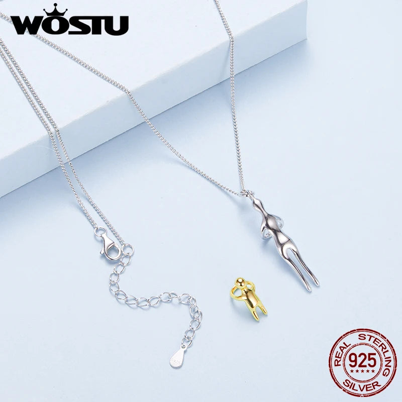 Hug Necklace – 925 Sterling Silver | Mother & Daughter