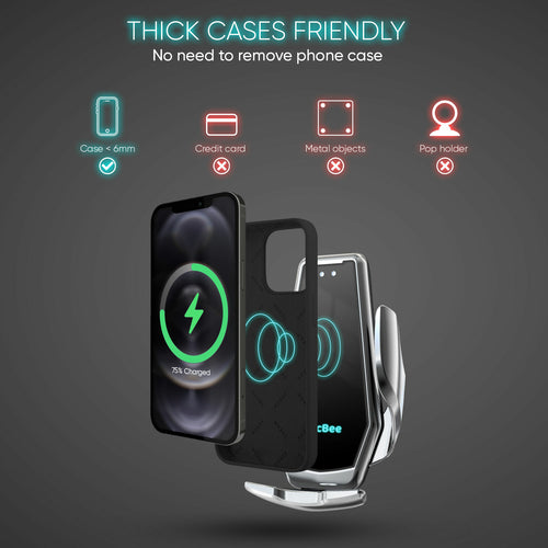 15W Wireless Car Charger for iPhone & Android phones